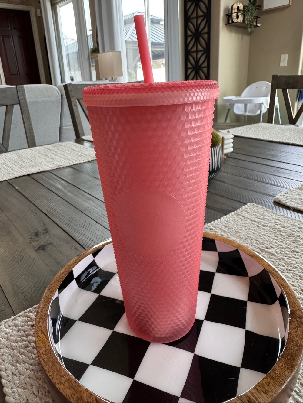 Starbucks Textured Pink Reusable Tumbler with Straw